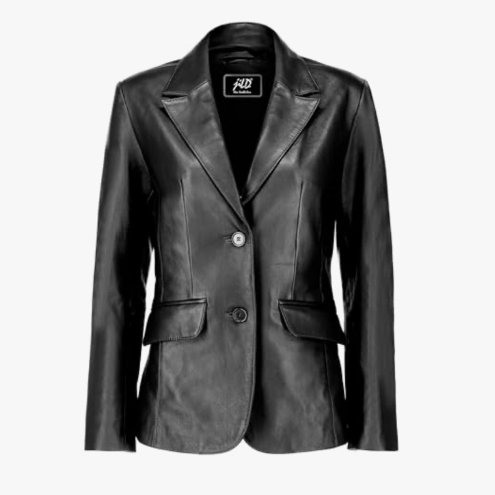 Lambskin Leather Blazer- Suit Style, super flattering NWT.